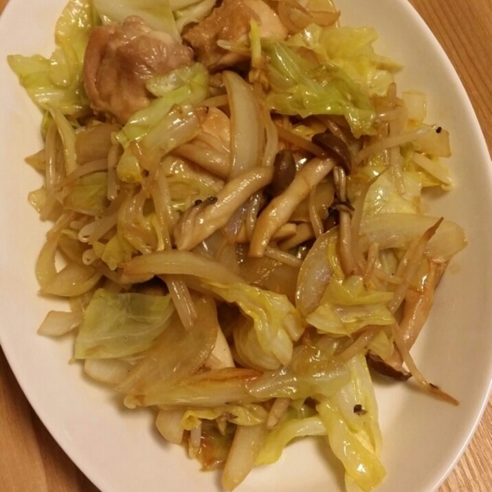 たっぷり野菜とキチンのニンニク醤油炒め